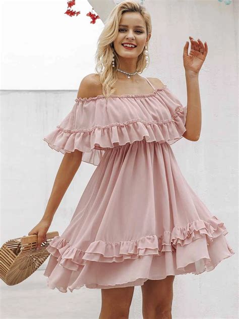 Short dress with ruffles in 